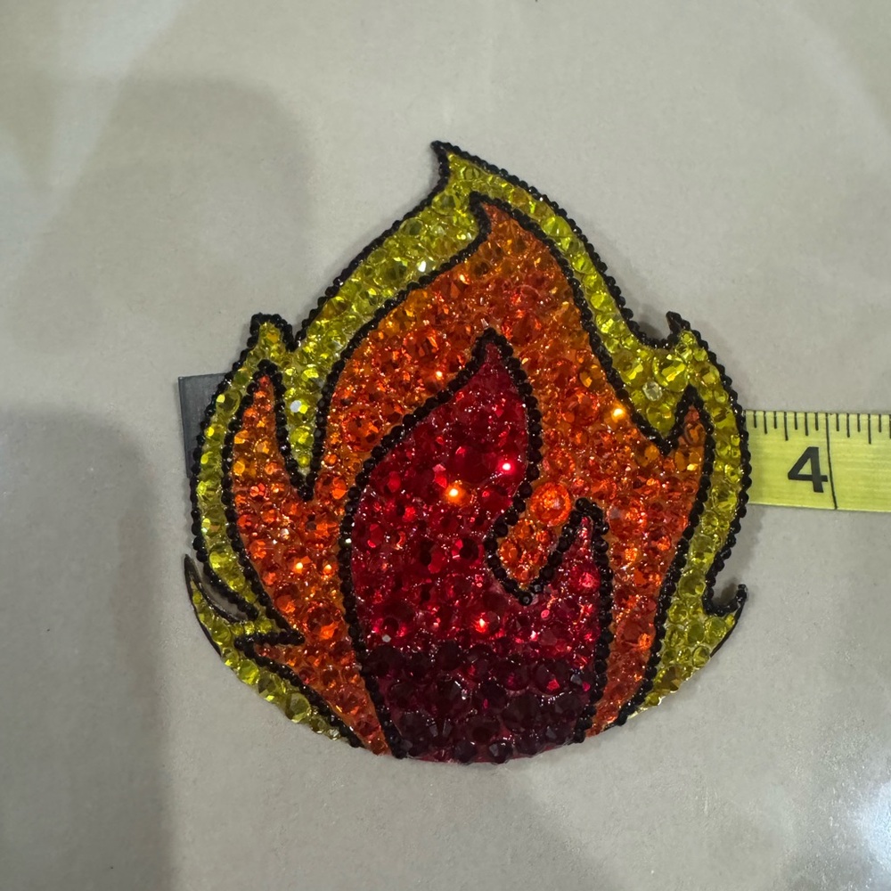 Custom made Rhinestone Flame Fire Pasties Festival Rave Burlesque Showgirl - Picture 5 of 5